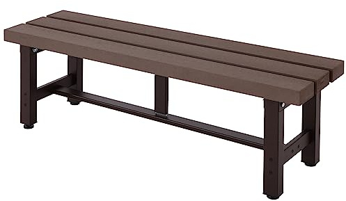PROREGAL Alu Gartenbank | HxBxT 40x120x34cm | Bank Parkbank Sitzbank Balkonbank | wetterfest WPC | Braun