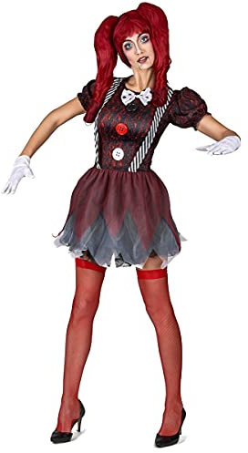 DEGUISE TOI Vegaoo Horror Puppe Damen-Kostüm rot-schwarz-Weiss - M