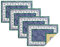 Villeroy and Boch Leaf and Check Cotton Fabric Reversible Placemat (Set of 4), 14x20, Multi