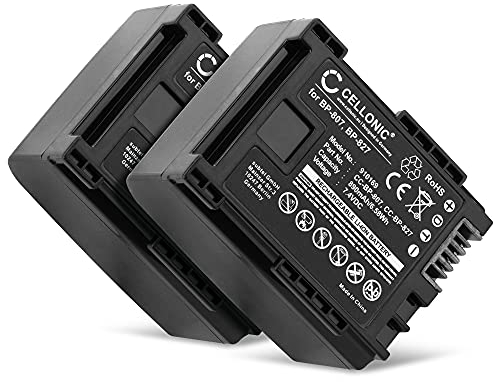 CELLONIC, Akku für Kamera, kompatibel mit Canon LEGRIA HF G25, BP-809, M406, HG10, M46 (7.4V, 890mAh) 2 Stück
