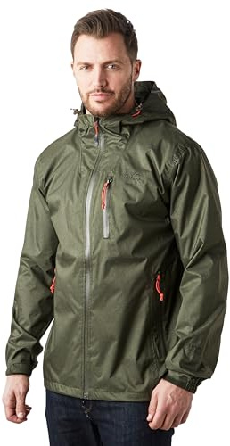 Peter Storm Men’s Tornado Waterproof Jacket with Adjustable Hood, Hem & Cuffs & 3 Zipped Pockets, Breathable & Lightweight Raincoat (UK, Alpha, M, Regular, Regular, Khaki)
