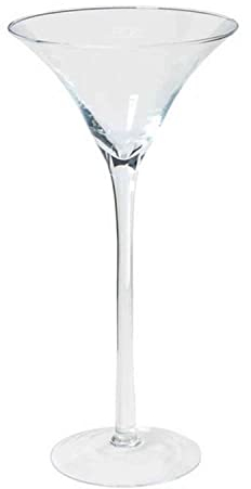 INNA-Glas Martiniglas - Cocktailglas Ivana auf Standfuß, Trichter - rund, klar, 50cm, Ø 25,5cm - XXL Glas - Deko Glas