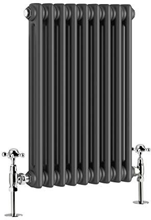 NRG 600x425 Traditional Colosseum Cast Iron Bathroom Radiator Anthracite 2 Panel