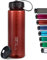 720°DGREE Bouteille en tritan “simplBottle“ - 1500ml, Rouge | Gourde idéal pour Les Enfants, l'école, Sport, Yoga, randonnée, Voyages, Travail, fac, déplacements en Voiture | Bidon sans BPA