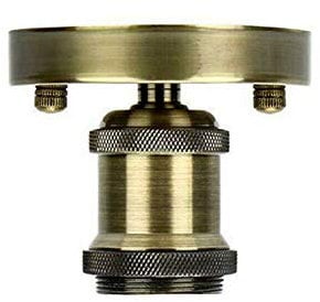 DC VOLTAGE Vintage One-Head Pendant Light Fitting Flush Mount Green Brass Industrial Ceiling Rose E27 Lamp Holder Suspended Kit for Hallway Lighting Kitchen Bedroom