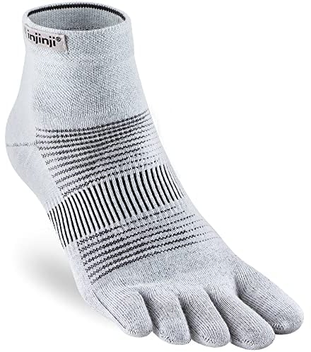 Injinji - Mittelhohe Socken mit separaten Zehen aus der Trail-Serie für Herren, grau, L