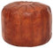 FineBuy Sitzhocker Echtleder Braun 52 x 40 x 52 cm Ottomane Wohnzimmer, Design Pouf Hocker Orientalisch, Polsterhocker Orient Beinablage Sofa