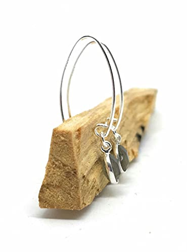 6mm facettierter Naturstein Labradorit Ohrringe 925er Sterling Silber