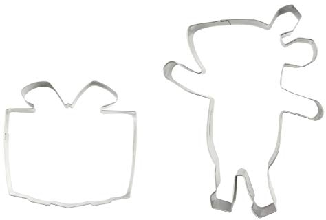 Dr. Oetker Ausstecher -Set Maus & Geschenk DieMaus, Maus- & Geschenk-Formen, Ausstechformen aus hochwertigen Edelstahl, langlebige Ausstecher (Farbe: Silber), Menge: 1 x 2er Set