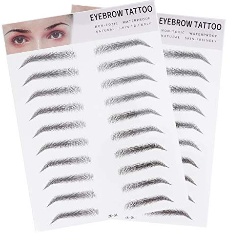 SOLUSTRE Augenbrauen Aufkleber Künstliche Augenbraue Haarähnliche Augenbrauen Transfer-Aufkleber Temporäre Für Männer Und Frauen 2 Stück Für Schnelles Make-up