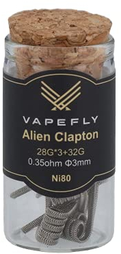 Vapefly Alien Clapton Ni80 Prebuilt Coil für e-Zigarette, 0,35 Ohm, 6 Stück