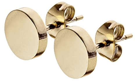 SMYKKO® OKOLI SILEA - Fake Plug Ohrstecker | Edelstahl Ohrringe für Männer & Frauen | Edelstahl | Modischer Ohrschmuck | Tunnel | Fakeplugs | RUND (Gold)