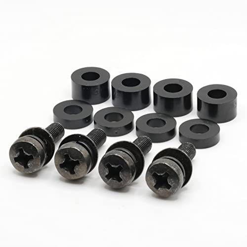 ReplacementScrews Tornillos de montaje en pared M8 compatibles con instalaciones Samsung de 11 a 13 mm (paso de 1,25 mm) kit completo con tornillos, arandelas y espaciadores, chapado en negro.