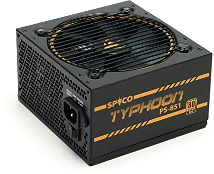 SPYCO - Fuente de Alimentación Gaming 850W, Certificación 80 Plus Gold, Totalmente Modular, Bajo Ruido, Ventilador Silencioso, Condensadores Japoneses, Cables Planos, Negro