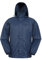 Mountain Warehouse Pakka wasserdichte Herren Jacke zusammenfaltbare Regenjacke Windjacke Kapuze Tragebeutel Camping Outdoor, Herbst Marine X-Small