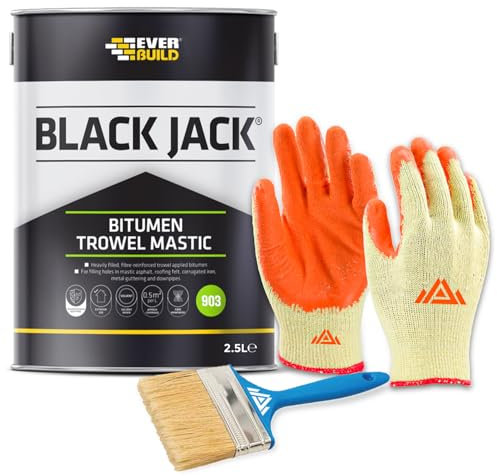 Perfectonish 903 Bitumen Trowel Mastic Black Bituminous Compound Fibre Reinforced High Water & Rain Resistant For Waterproofing, Stopping, Bedding, Bonding and Roof Sealant (1-Litre)