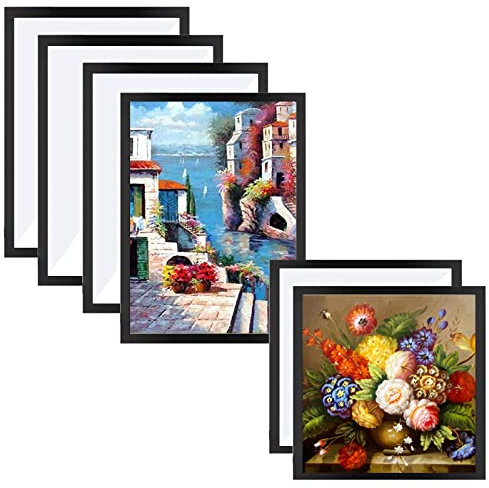 Cadre de Peinture en Diamant, 6 PCS Cadre d'Affichage Magnétique Cadre Magnétique,30 X 40cm + 30x30cm Autocollant Magnétique Cadre Photo,Cadre Photo Magnetique pour décoration murale, fenêtre, porte
