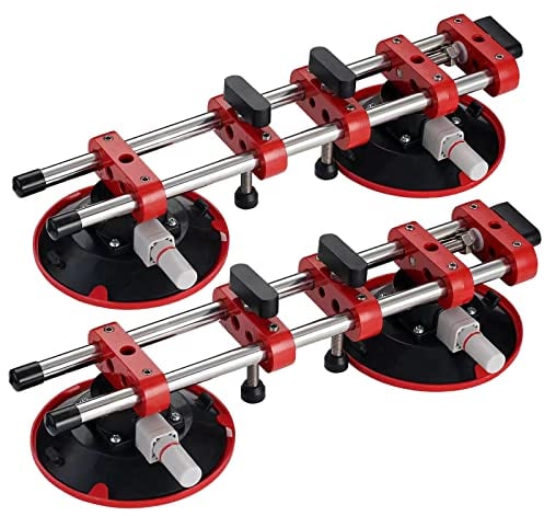 2PCS 6 Inch Suction Cup, Stone Seamless Seam Setter With Double Vacuum Suction Cup for Seam Joining Leveling Solid Countertop Installation Tool Tile Gap Regulator for Quartz Slabs Granite Stone Marble