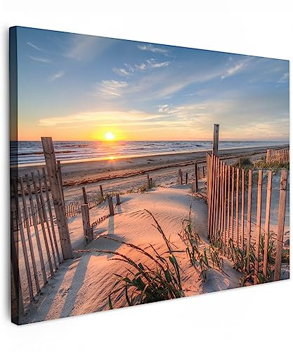 MuchoWow© Wandbilder 70x50 cm Schlafzimmer Home Deko Wohnung Bild Wohnzimmer Fotoleinwand Wand Bilder Leinwand Wall Decor Strandbilder - Stranddeko - Maritime - Strand und Meer - Pflanzen