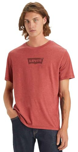 Levi's Men's Graphic Crewneck Tee T-Shirt, Tr-Blend Sun-Dried Tomato, XS