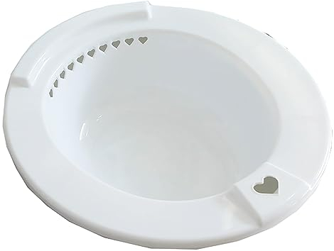 Sitzbad zur Behandlung nach der Geburt, Sitzbad für Damen und Herren gegen Hämorrhoiden auf der Toilette, breiterer Sitzbereich, Einweichbecken zur Behandlung von Entzündungen, weiß1, 36,5 x 39 cm