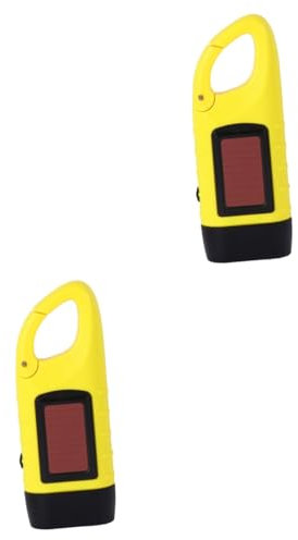 Mikikit 2st Taschenlampe Mini Handkurbel Taschenlampen Wiederaufladbare Taschenlampe Notfall-taschenlampe Taschenlampen Mit Solarenergie Notlicht Outdoor-taschenlampe Draussen Rucksack