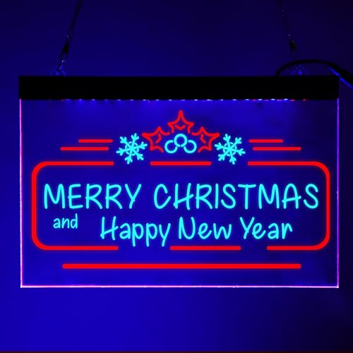 Frohe Weihnachten und ein glückliches neues Jahr, Tannenzapfen, zweifarbiges LED Neonschild, individuelles Weihnachtsfeier LED Neonlicht, individuelles Weihnachts Neondekor Schild