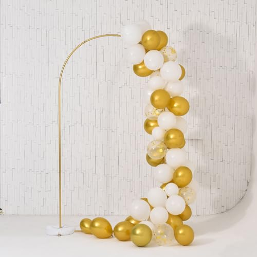 VINCIGANT Hochzeitsbogen Metall Gold Ballonbogen Golden 2.2M, Hochzeit Ballon Bogen Ständer Platzteller Gold für Verlobung Deko Hochzeitsdeko Tisch Party Dekoration,2.2x1.2 M (Ballon enthält Nicht)