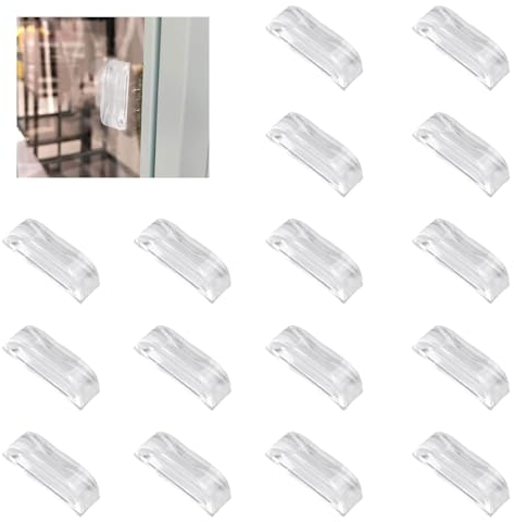 MOROBOR Mini-Acryl-Ziehknäufe, quadratisch, transparent, 2,8 cm, selbstklebend, kristallklar, glänzend, Knauf für Spiegel, Schrank, Box, Geschenkkoffer, Dekoration, 16 Stück