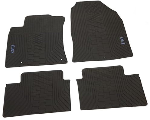 Hyundai G4131ADE00BU Gummi Fußmatten Allwettermatten 4X Gummimatten, mit i30 Schriftzug in blau