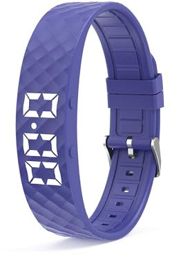 Sida-Earcy Non-Bluetooth Led Fitness Tracker Watch No App No Phone Required Fitness Watch Pedometer Watch with Steps Calories Sleep Tracker Alarm Clock for Man Women (Blue)
