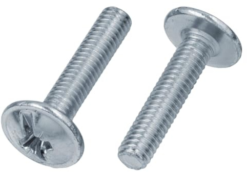 10 Stück Linsenkopfschrauben M4 x 8 mit Kreuzschlitz Flansch Linsenschrauben verzinkt DIN 967 ISO 7380 Möbelknopf Möbelschraube Griffschraube Griffee M4x8