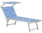 Totò Piccinni Salento Lettino Prendisole Pieghevole in Alluminio con TETTUCCIO mare spiaggia piscina giardino (Tropical Blu)