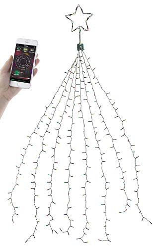 Lunartec Lichterkette, Bluetooth: Christbaum-Überwurf-Lichterkette, 320 RGBW-LEDs, Versandrückläufer (LED Bluetooth, App, Weihnachtsbaumkerzen)