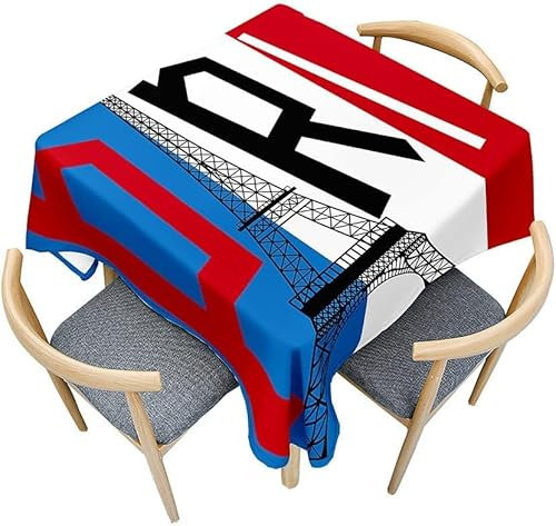 Tischdecke Outdoor Paris Tischdecken Abwaschbar 3D Frankreich Tischdecke Wetterfest Wasserdicht für Weihnachten Party Biertisch, 100x100 cm A/B323