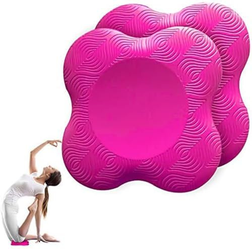 2 Stücke Kniekissen Yoga, yoga zubehör,rutschfest Knieschoner Matte Set Verschleißfesteschützt die Knie, Hände, Handgelenke und Ellbogen,Rosa