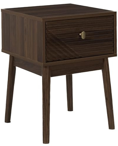 HOME DECO FACTORY Konsolentisch aus Mangoholz 2 Schubladen Braun | Nachttisch aus Holz im Tiffany-Stil mit geräumigen Schubladen, praktischer Stauraum, geeignet Schlaf- oder Wohnzimmer