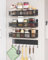 UMDONX Étagère Magnétique,Lot de 4 étagères magnétiques à épices pour réfrigérateur,Porte Épices Magnétique Frigo pour Le Rangement et l'organisation de la Cuisine(Noir)