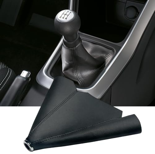 Cerioll Schalthebelabdeckung, Universal-Schaltknauf-Griffschutz, PU-Leder-Schalthebel-Staubschutzhülle, Auto-Schalthebel-Gamaschen, Auto Schaltsack, Schaltknauf Staubschutz Schwarze PU Leder