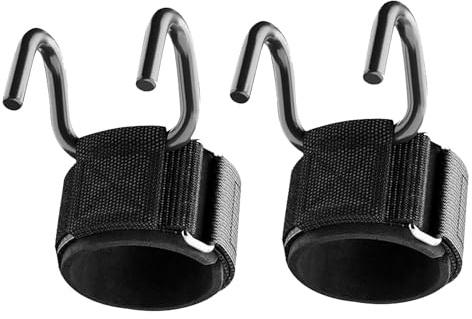 Yilceemy 2 Piezas Ganchos de Levantamiento de Pesas, Levantamiento Peso Gancho Correas de Agarre, Peso Gancho Correas de Agarre, para Ejercicios de Levantamiento de Pesas (Negro)