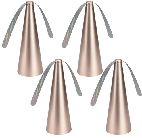 Lot de 4 répulsifs à mouches, éloignez les mouches et les insectes des aliments, ventilateur anti-mouches pour table et terrasse, ailes souples portables, alimentés par batterie (4 pièces, doré)