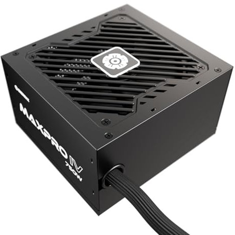 ENERMAX MAXPRO IV - Fuente de alimentación para PC ATX (750 W, no Modular, Cable de Manga de Malla, Ventilador silencioso de 120 mm, Condensador con 5 circuitos de protección de 5 vías, EMP750W)