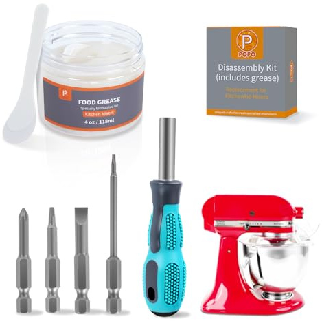 Grease Kit Compatible with KitchenAid Stand Mixer,Includes 4 Oz Food Grade Grease, 4-in-1 Screwdriver, Small Spatula