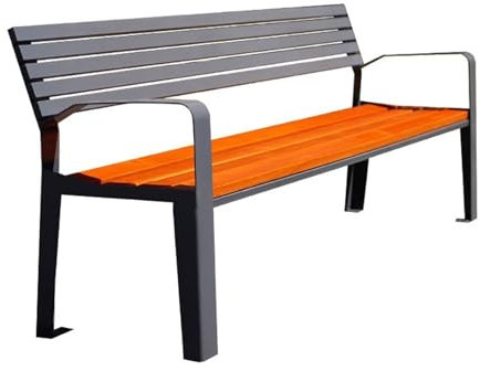 YZWZZXC Sitzbank Outdoor Gartenbank Metall mit Armlehnen und Rückenlehne Einteiliger Druckguss Hohe Wetterbeständigkeit Geeignet für Parks Veranden und Rasenflächen(120cm/47in)