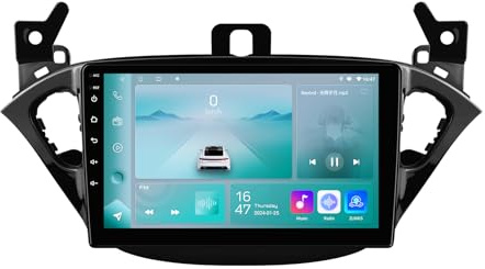 Ossuret Autoradio para Opel Adam (2013-2016) /Opel Corsa E (2015-2019), 9 Zoll Android 13 Pantalla Táctil 2+32GB Navegación GPS con Carplay Android Auto WiFi Bluetooth USB