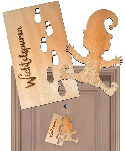 Gnome Pochoir empreintes de pas | Modèle de Noël pour décoration de vacances – Pochoirs en bois pour sols, fenêtres et, pochoirs d'empreintes de Noël