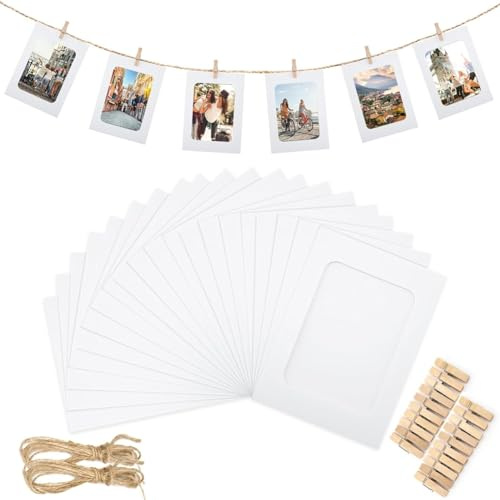 Sefdrert 50Pcs Paper Picture Frames for 4x6Inch Paper Photo Frames,Kit DIY Cardboard Photo Hanging Display for Home Office School