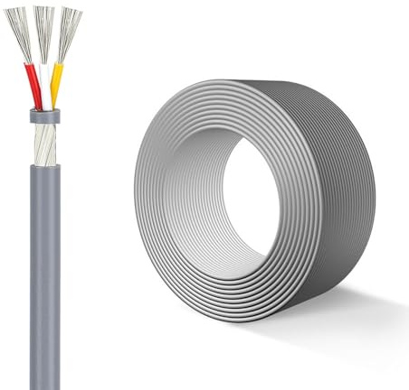 Cavo Schermato Calibro 32-22 2547 Da 100 Piedi A 650 Piedi - Cavo Audio E Segnale Di Livello Industriale Con Rame Stagnato Ad Alta Purezza, for Audio Professionale(200 feet - roll,30AWG-3C)