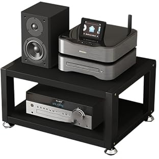 Media Stand Audio Rack Portable Storage Rack with Shelves for Living Room Gaming Recording Bedroom - Corner Shelf Design