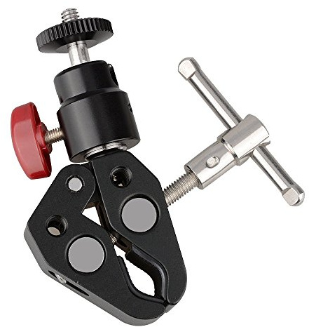 CAMVATE Super Clamp Articulated Mini Ball Kopf mit 1/4-20 Gewinde Loch